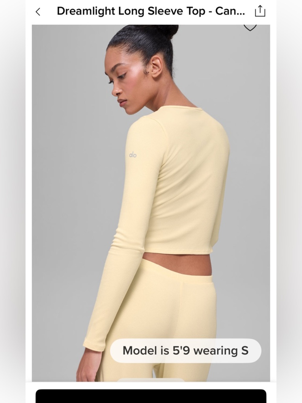 ALO Yoga Dreamlight Long Sleeve Top -
Candlelight Yellow-M-NWT - Picture 2 of 12